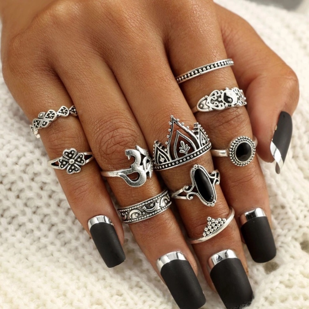 🛍NEW⚡️ 10pc ⚡️RETRO Boho Style Midi Ring Set